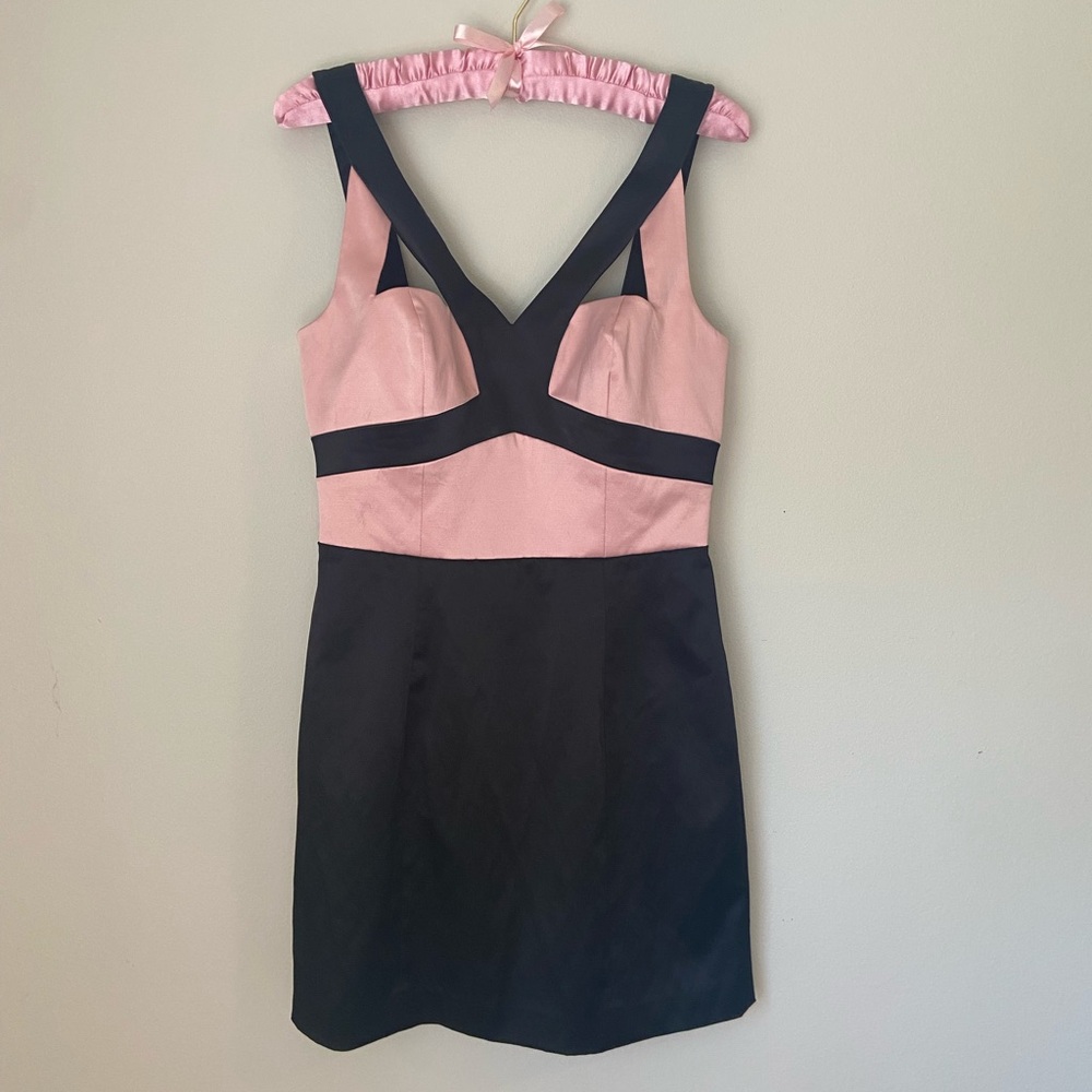 Bebe Elegant Black and Pink mini dress
